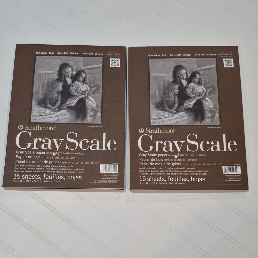Strathmore 400 Series Gray Scale Drawing Paper 9x12 Inch 80 lb 15 Sheets x 2